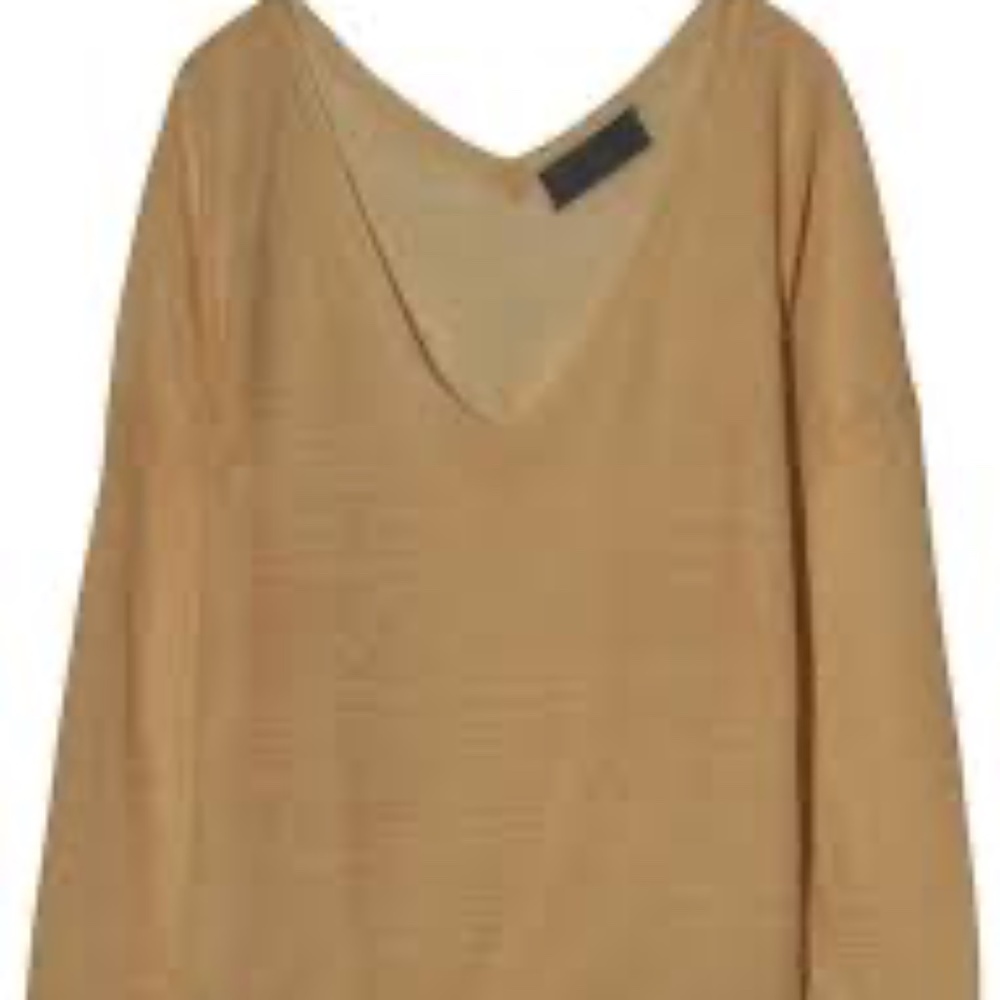 Nili Lotan Nina V neck Linen Sweater Size Small